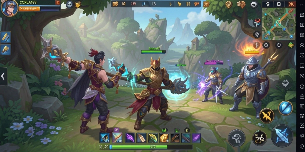 Screenshot CORLA188 menampilkan aksi seru dalam pertempuran MMORPG.