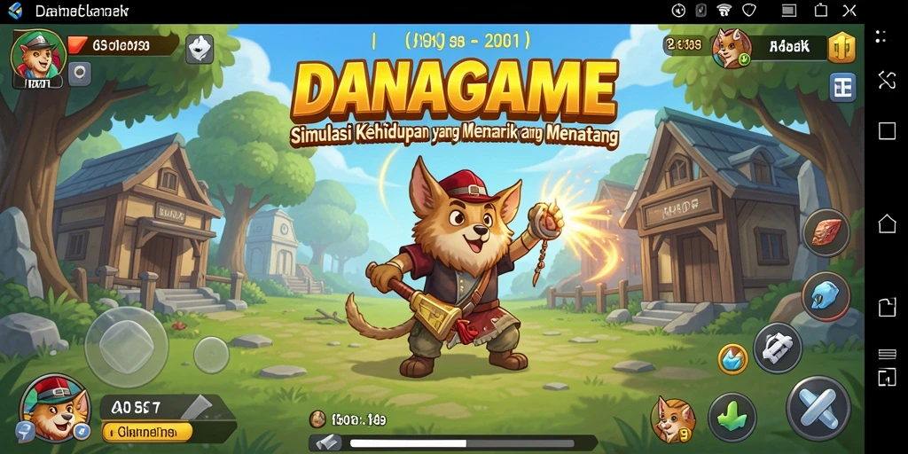 Tampilan gameplay yang menarik dan interaktif dalam DANAGAME.