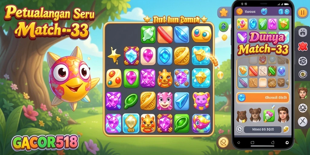 Gameplay GACOR518 yang seru dan penuh warna dalam genre Match-3.