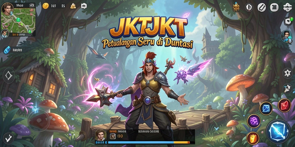 Tangkapan layar gameplay JKTJKT yang menampilkan aksi petualangan.
