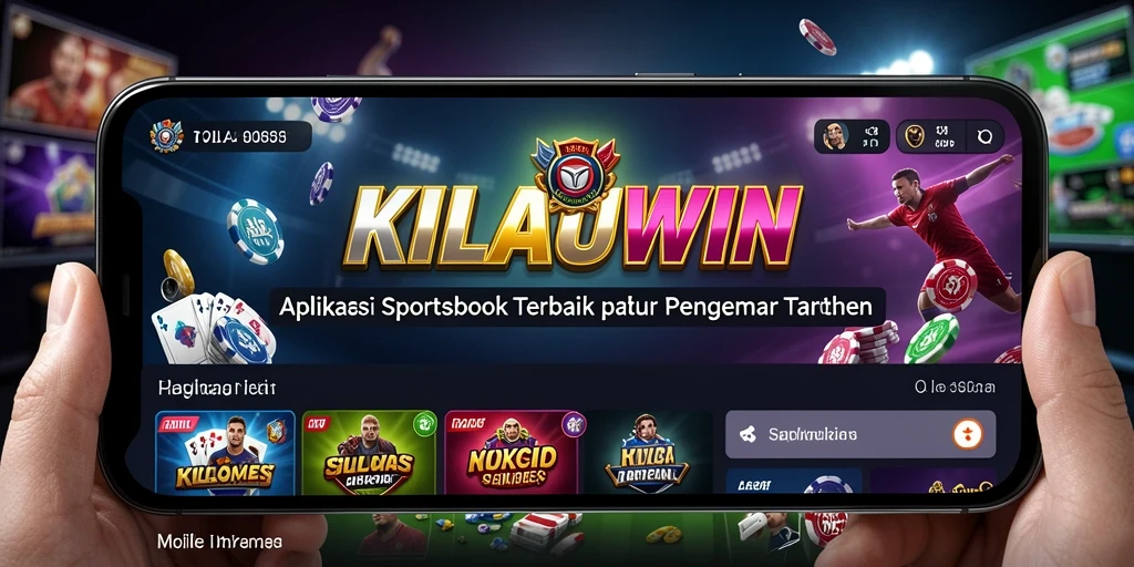 Tampilan menarik dari layar utama KILAUWIN saat pengguna memilih olahraga untuk bertaruh.