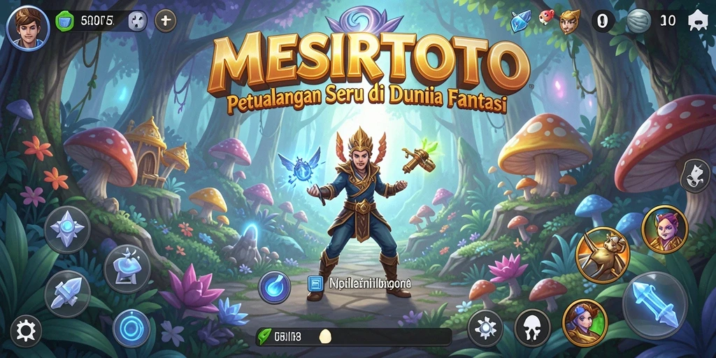 Tangkapan layar gameplay <strong>MESIRTOTO</strong> menampilkan petualangan seru di dunia fantasi.