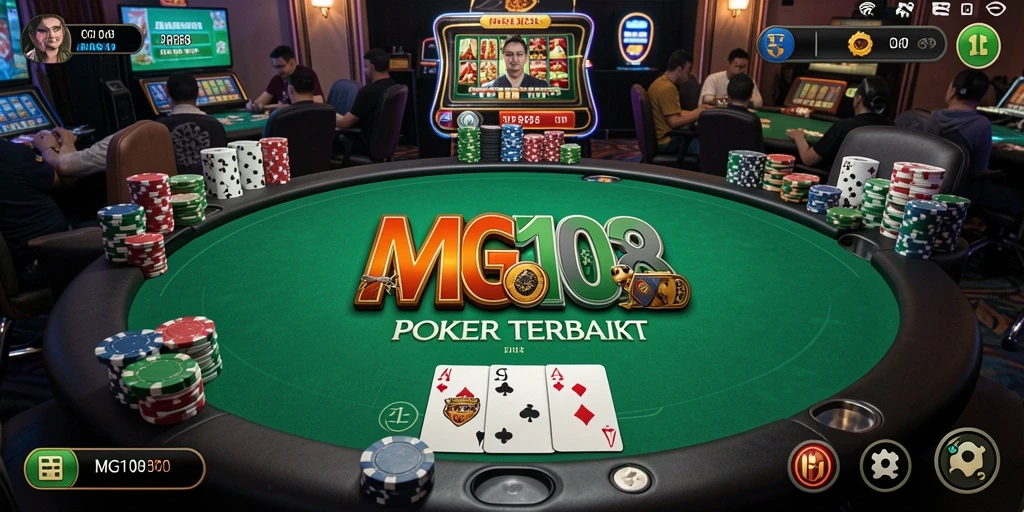 Tampilan menarik dari gameplay Poker di MG108.