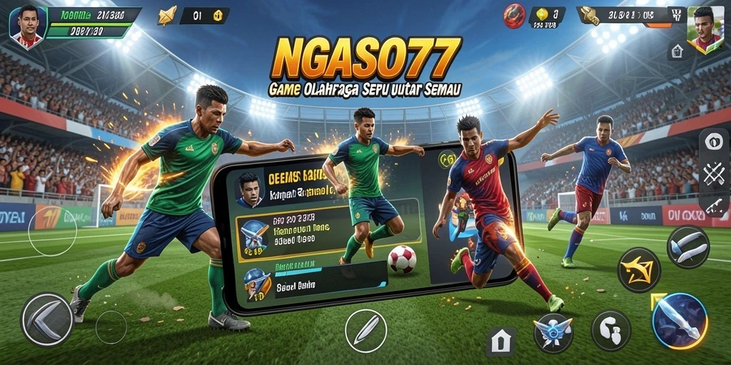 Screenshot gameplay NGASO77 dengan aksi olahraga yang mendebarkan.