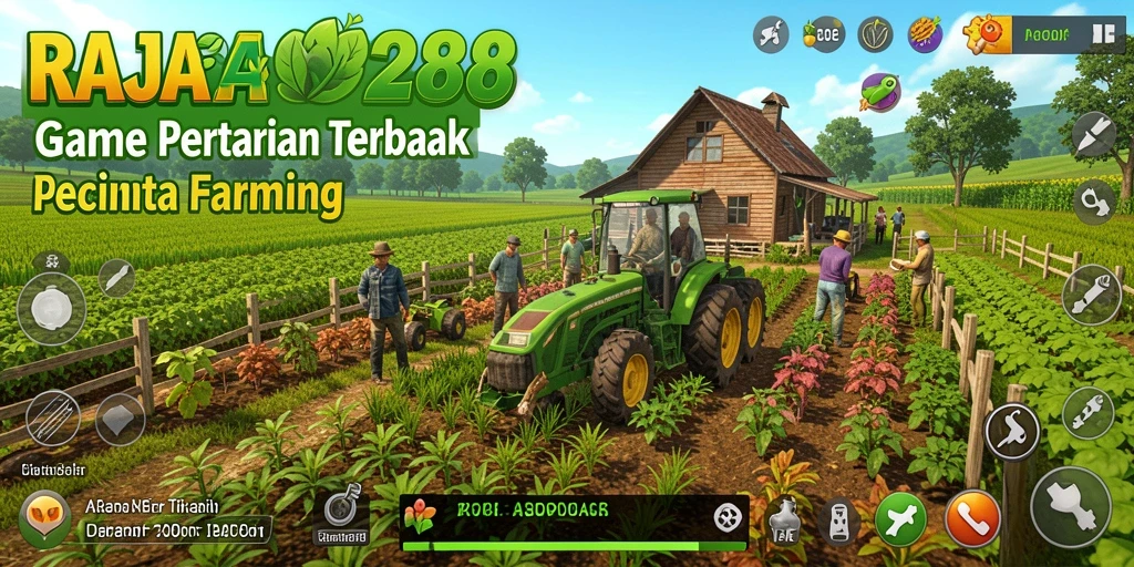 Tampilan menarik dari gameplay RAJA288 dengan aktivitas pertanian.