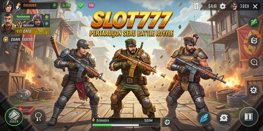 Tampilan gameplay SLOT777 yang menegangkan dalam pertempuran Battle Royale.