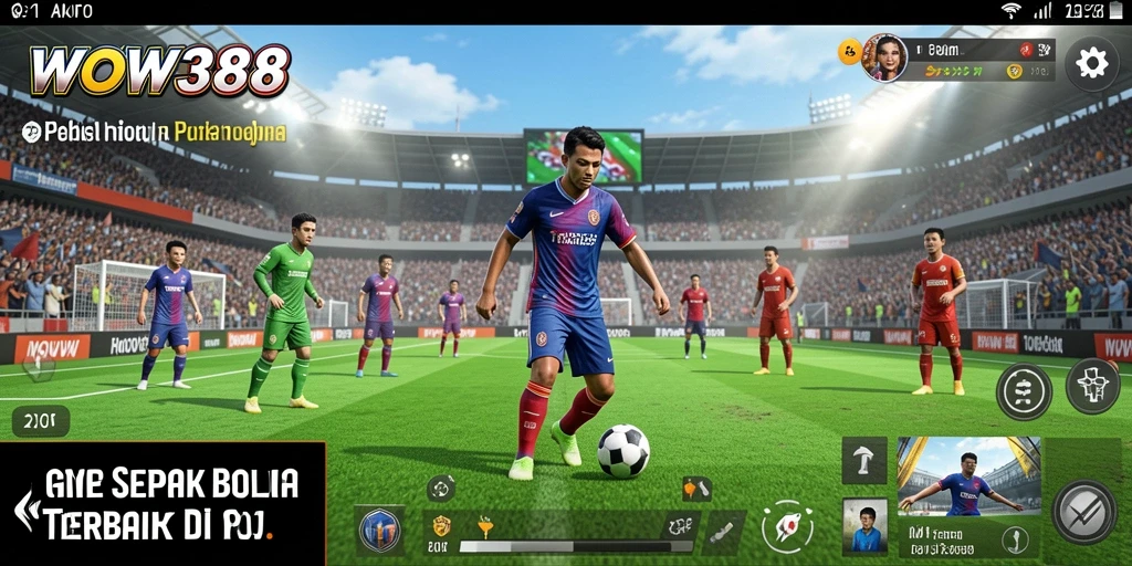 Tampilan gameplay WOW388 dengan aksi sepak bola yang menegangkan.